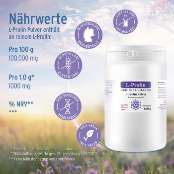 L-Prolin-pulver-600g  Etikett